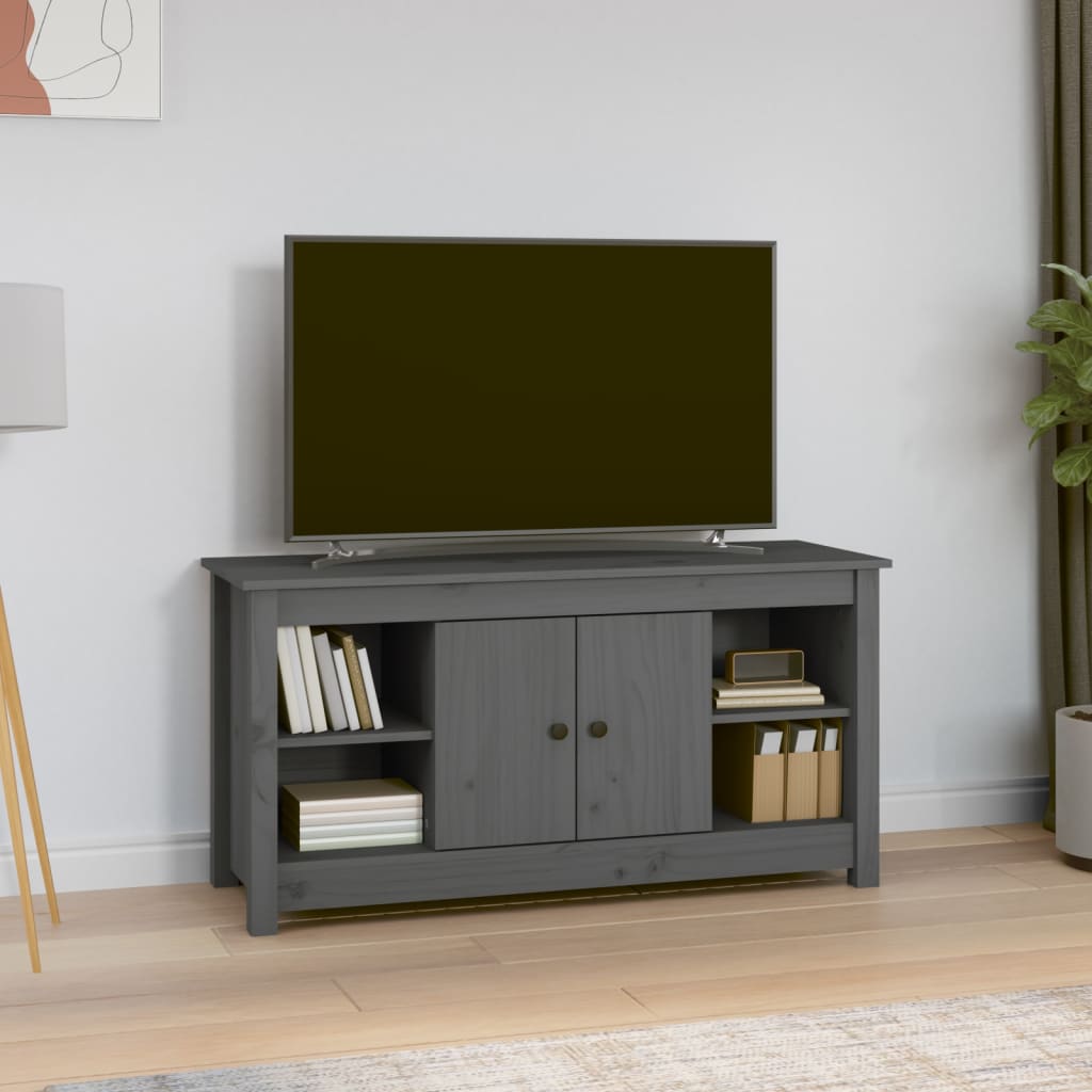 TV Cabinet Grey 103x36,5x52 cm Solid Wood Pine - All Things Good