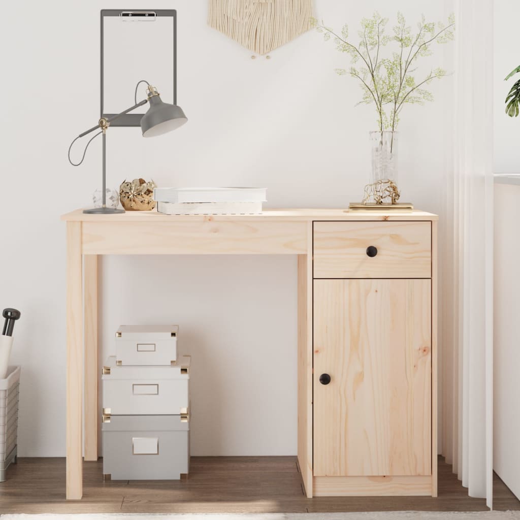 Desk 100x50x75 cm Solid Wood Pine - Decor Base