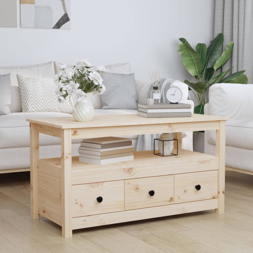 Coffee Table 102x49x55 cm Solid Wood Pine - Merlin Deals