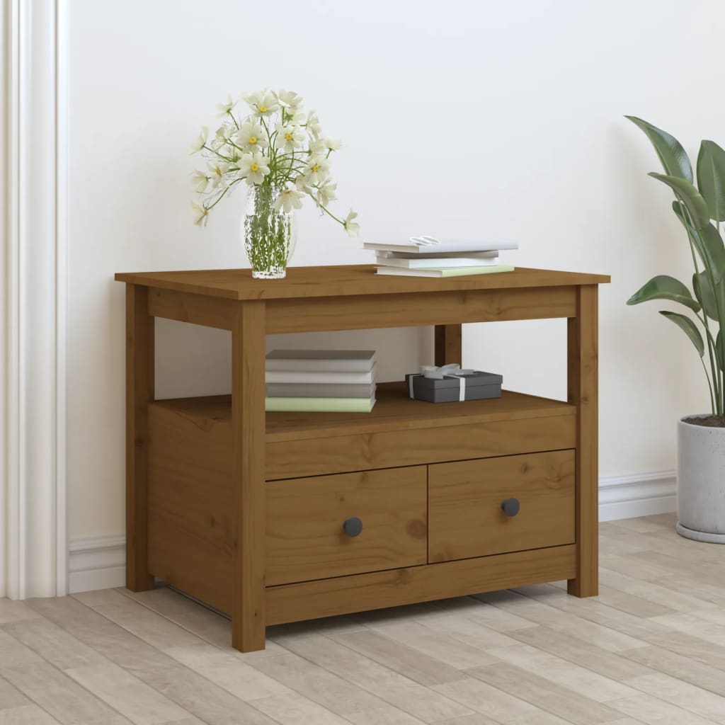 Coffee Table Honey Brown 71x49x55 cm Solid Wood Pine - Style and Chic