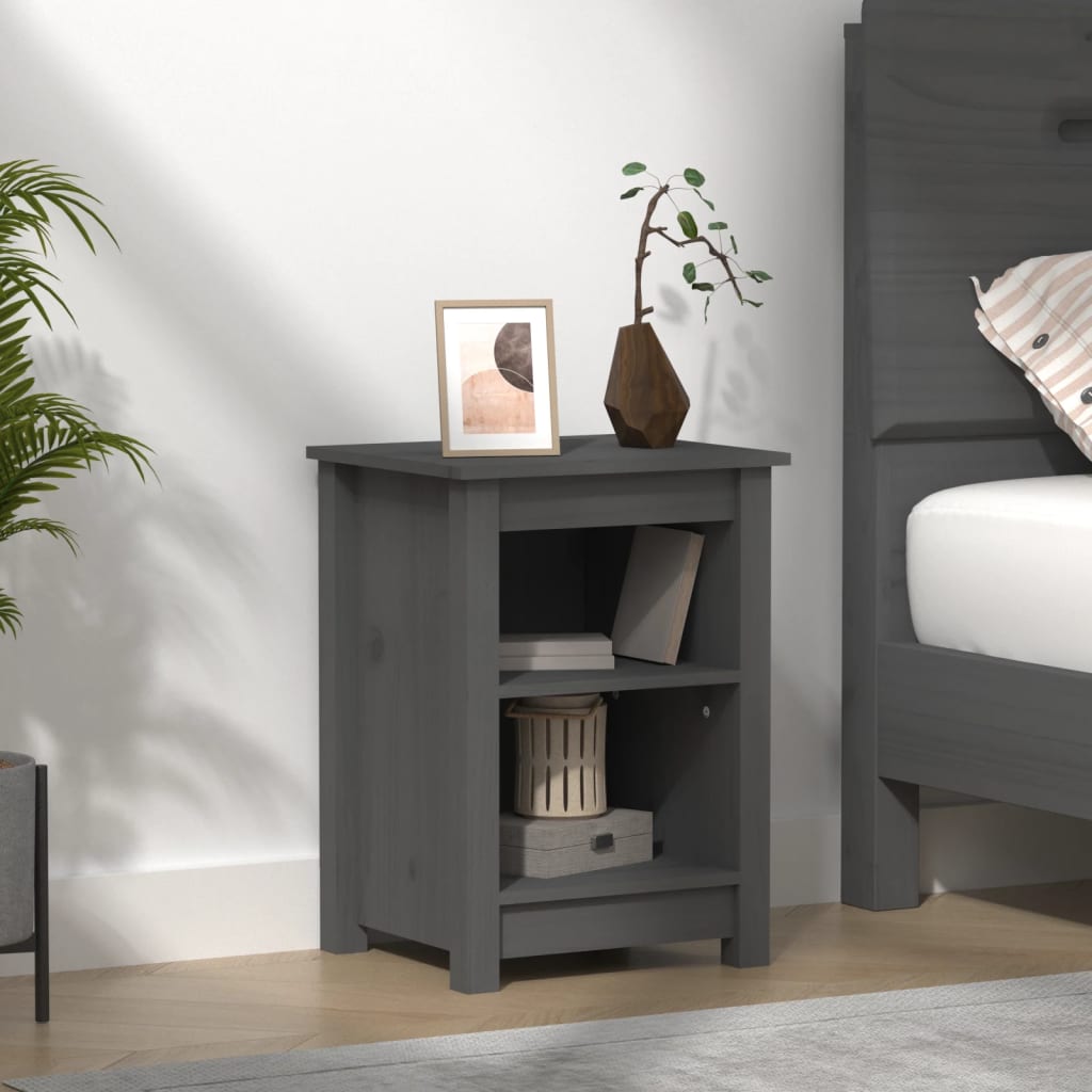 Bedside Table - ORISTANO Nightstand Grey 40cm - Sid & Sam