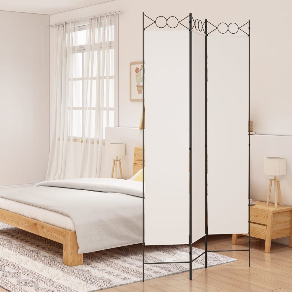 3-Panel Room Divider White 120x220 cm Fabric - R and M Furniture