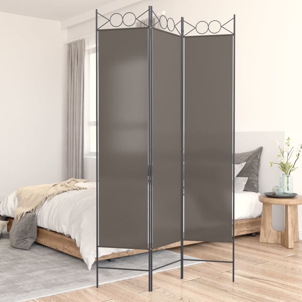 3-Panel Room Divider Anthracite 120x220 cm Fabric - Tyrell & Tyrell