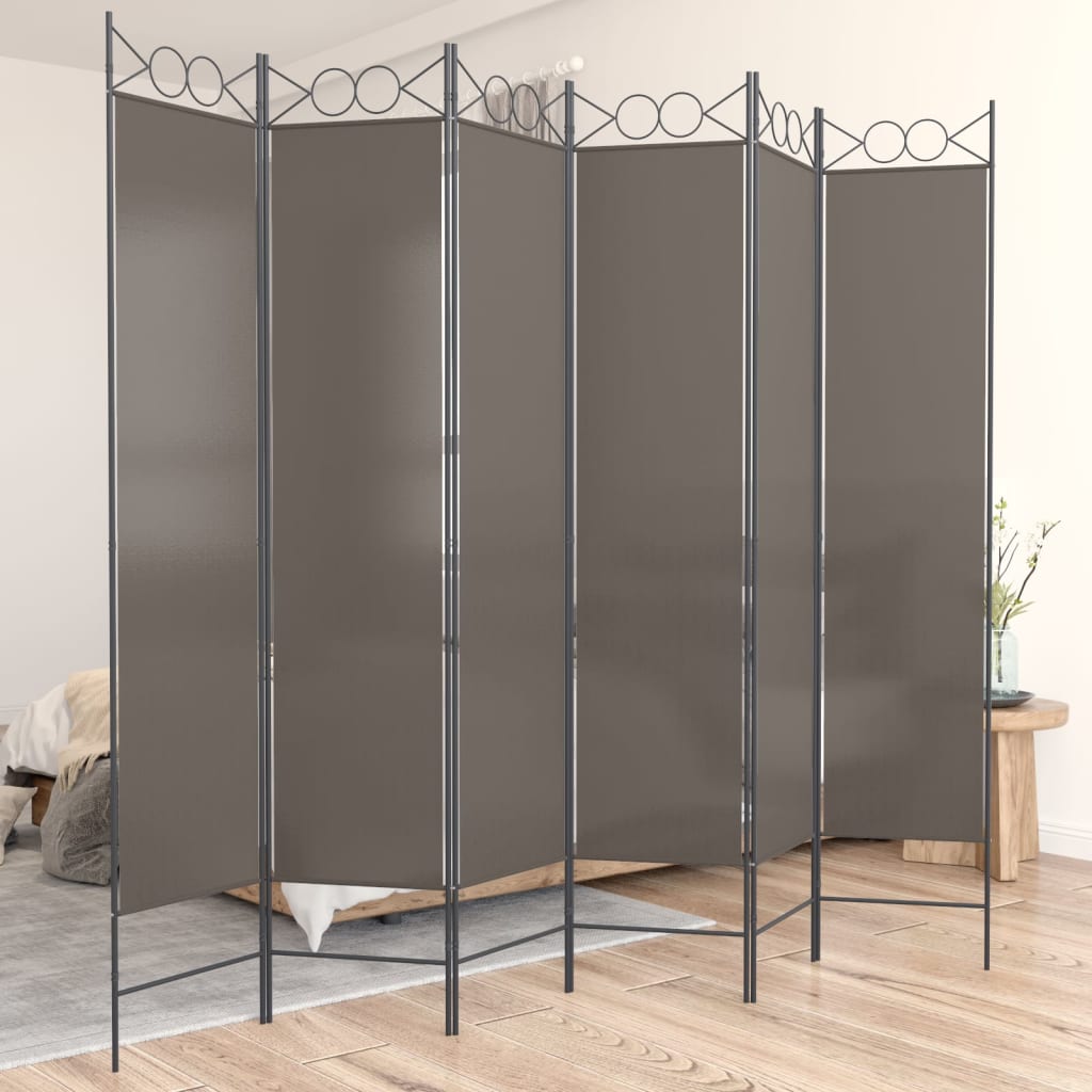 6-Panel Room Divider Anthracite 240x220 cm Fabric - Millennium Furniture
