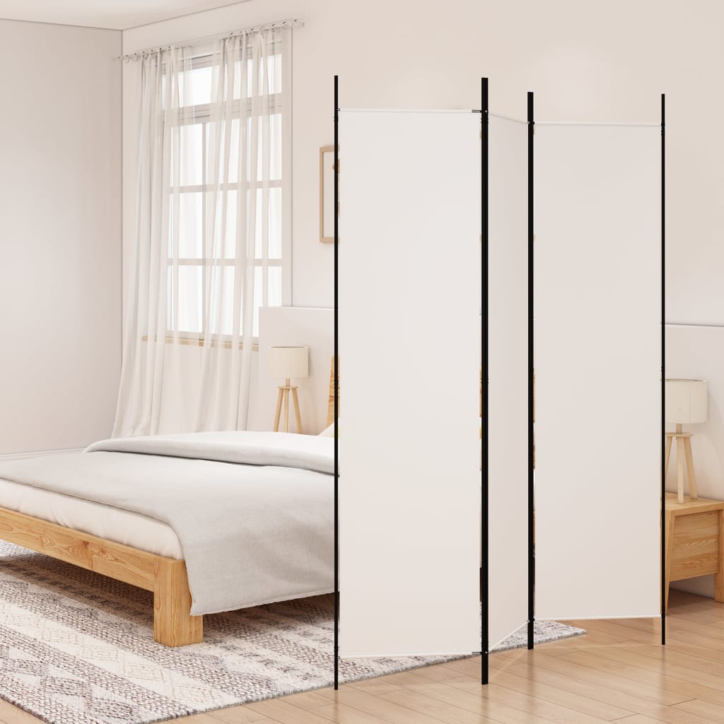 3-Panel Room Divider White 150x200 cm Fabric - Sid & Sam