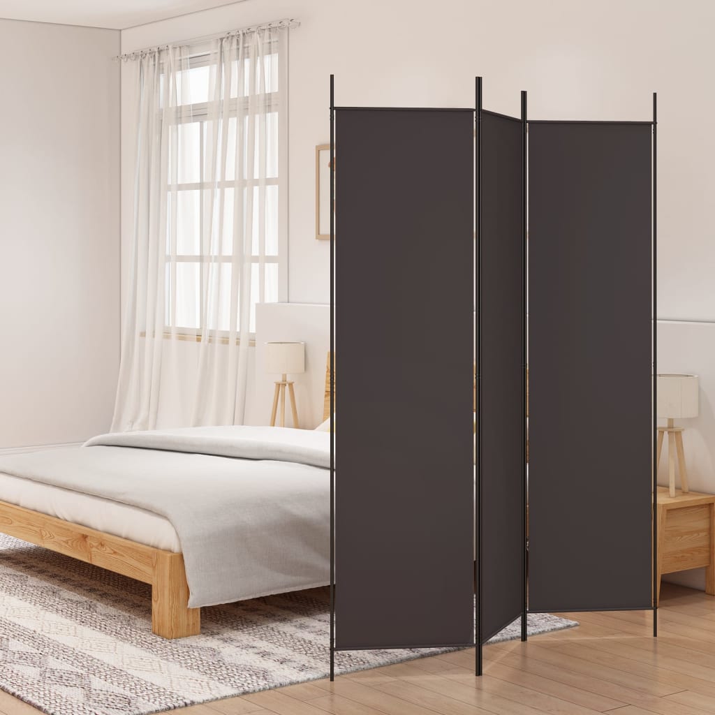 3-Panel Room Divider Brown 150x200 cm Fabric - Tyrell & Tyrell