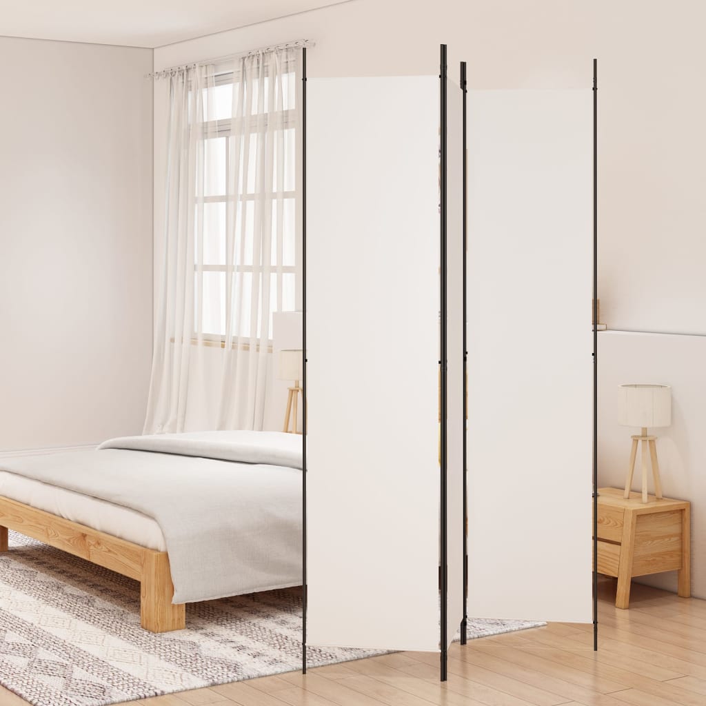 3-Panel Room Divider White 150x220 cm Fabric - R and M Furniture