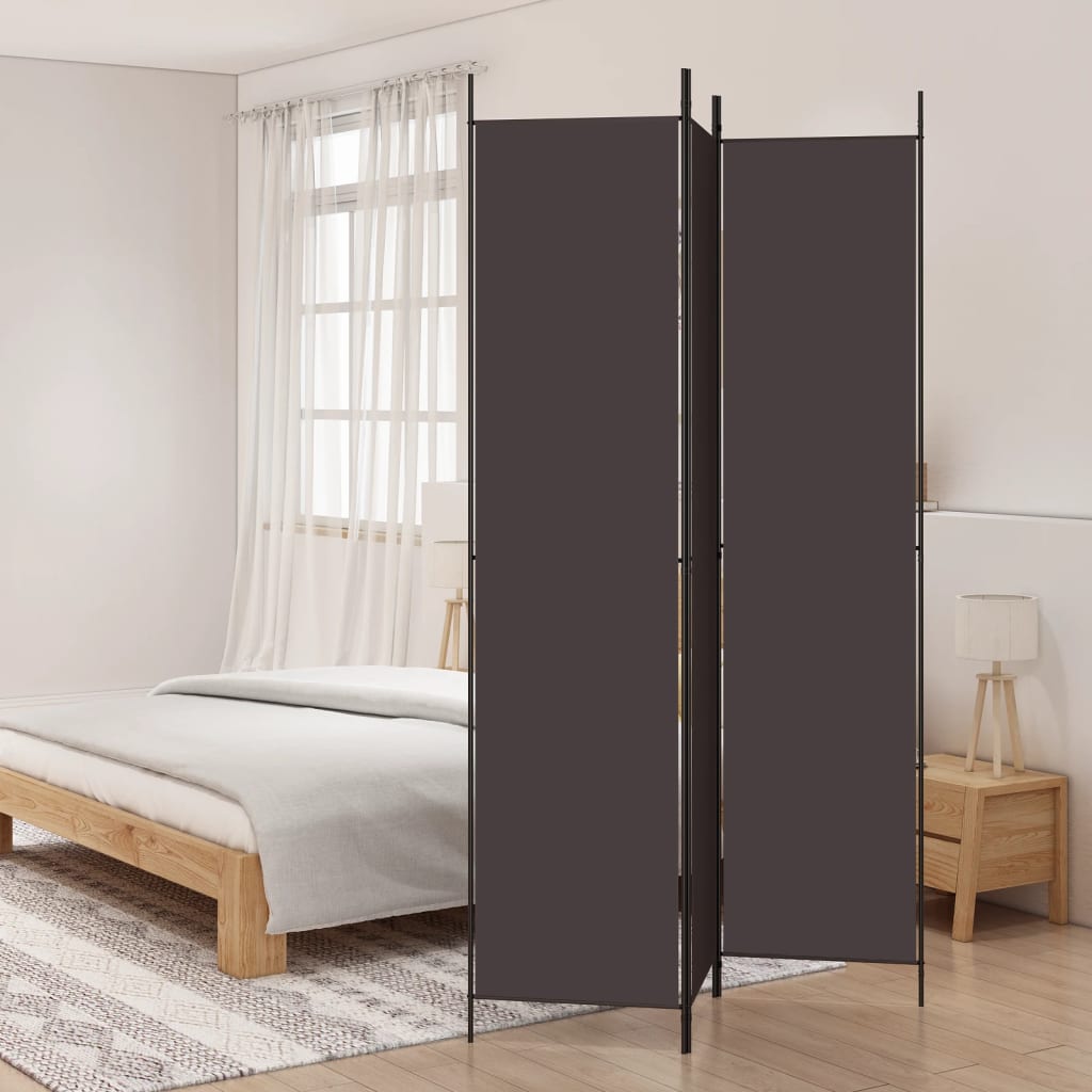 3-Panel Room Divider Brown 150x220 cm Fabric - Millennium Furniture