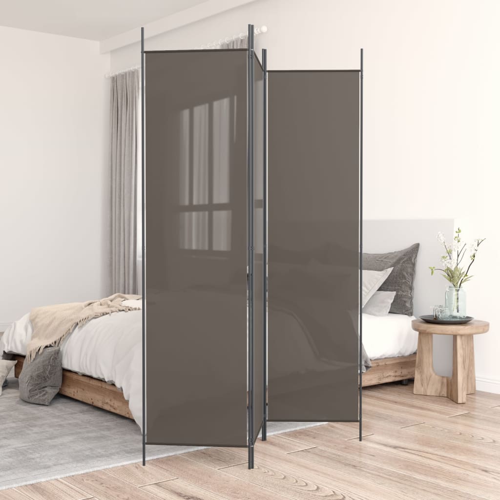 3-Panel Room Divider Anthracite 150x220 cm Fabric - R and M Furniture