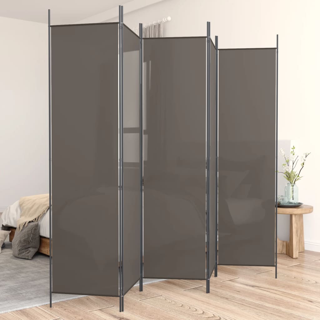 5-Panel Room Divider Anthracite 250x220 cm Fabric - Unbeatable Bargains
