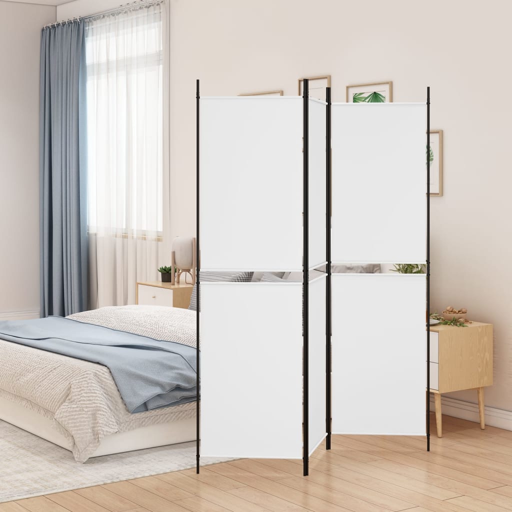 3-Panel Room Divider White 150x200 cm Fabric - Millennium Furniture