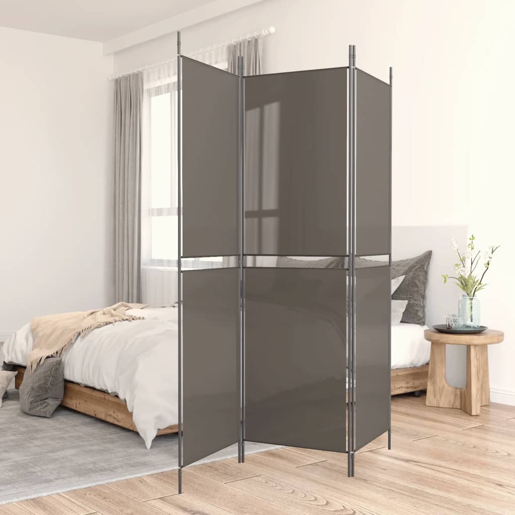 3-Panel Room Divider Anthracite 150x200 cm Fabric - Unbeatable Bargains