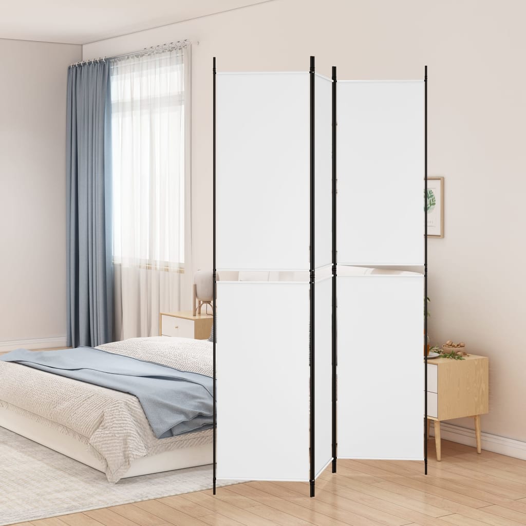 3-Panel Room Divider White 150x220 cm Fabric - Sid & Sam