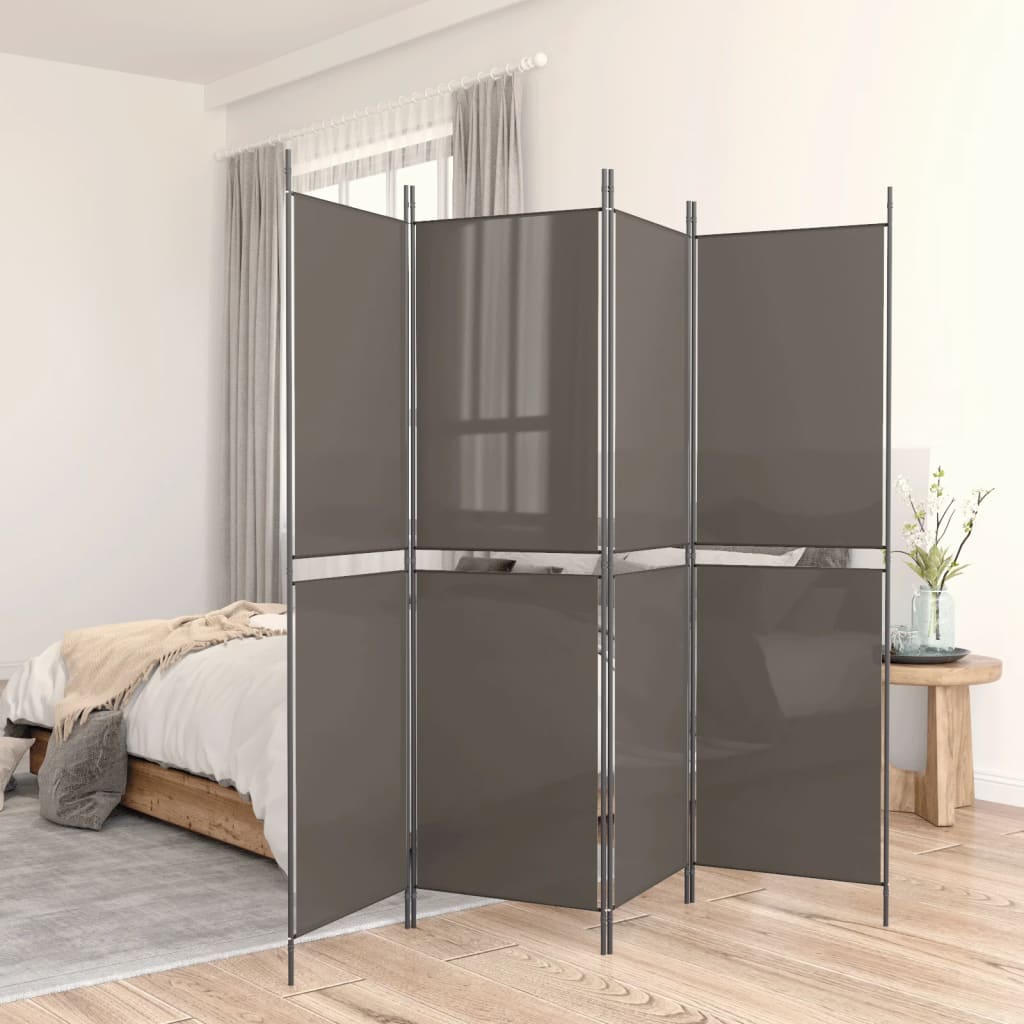 5-Panel Room Divider Anthracite 250x220 cm Fabric - Sid & Sam