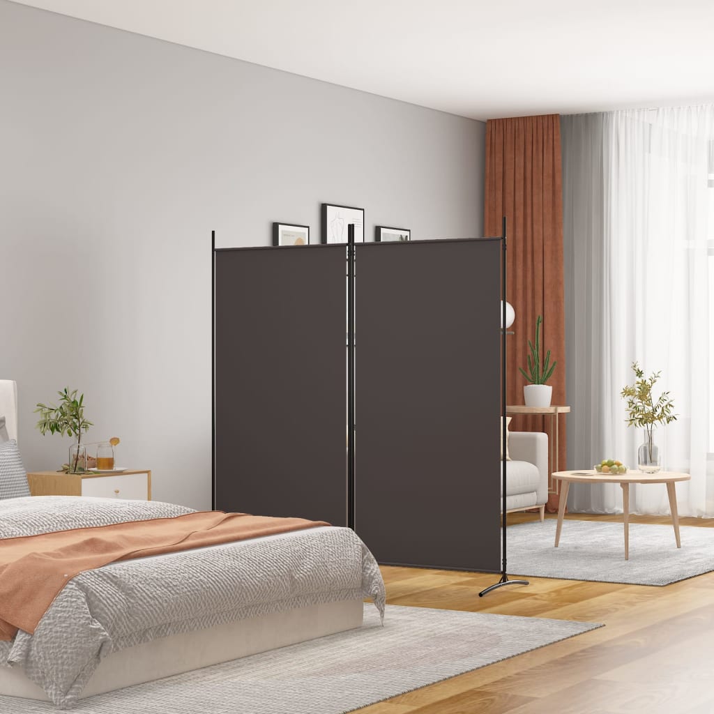 2-Panel Room Divider Brown 175x180 cm Fabric - Sid & Sam