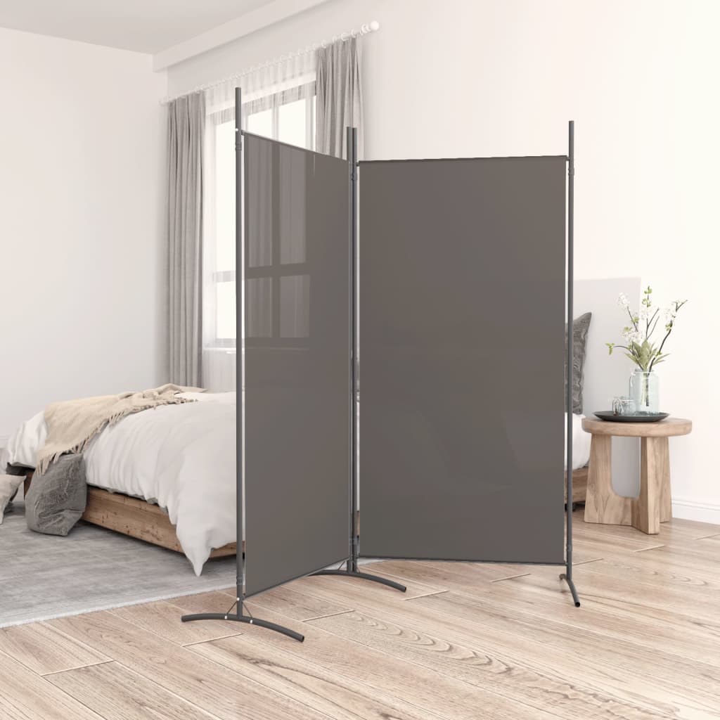 2-Panel Room Divider Anthracite 175x180 cm Fabric - The Home Maker