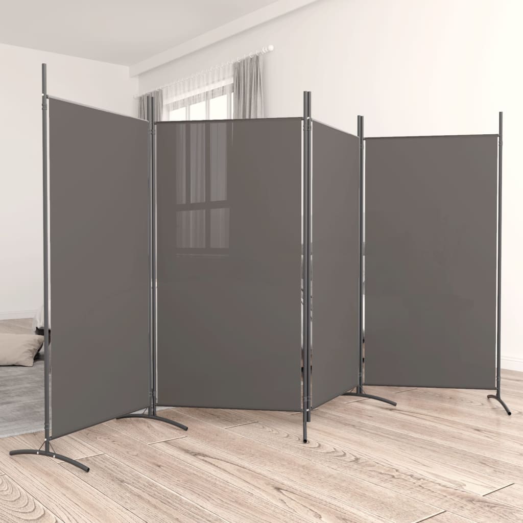 4-Panel Room Divider Anthracite 346x180 cm Fabric - Millennium Furniture