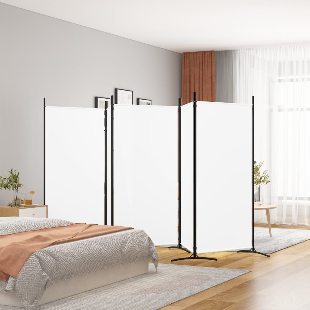 5-Panel Room Divider White 433x180 cm Fabric - Millennium Furniture