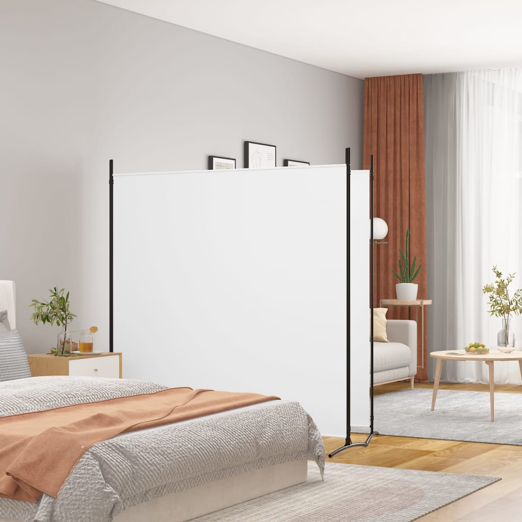 2-Panel Room Divider White 348x180 cm Fabric - Tyrell & Tyrell