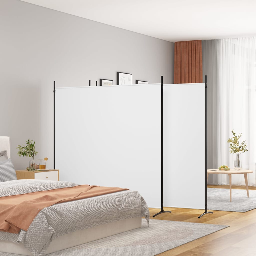 4-Panel Room Divider White 698x180 cm Fabric - Sid & Sam