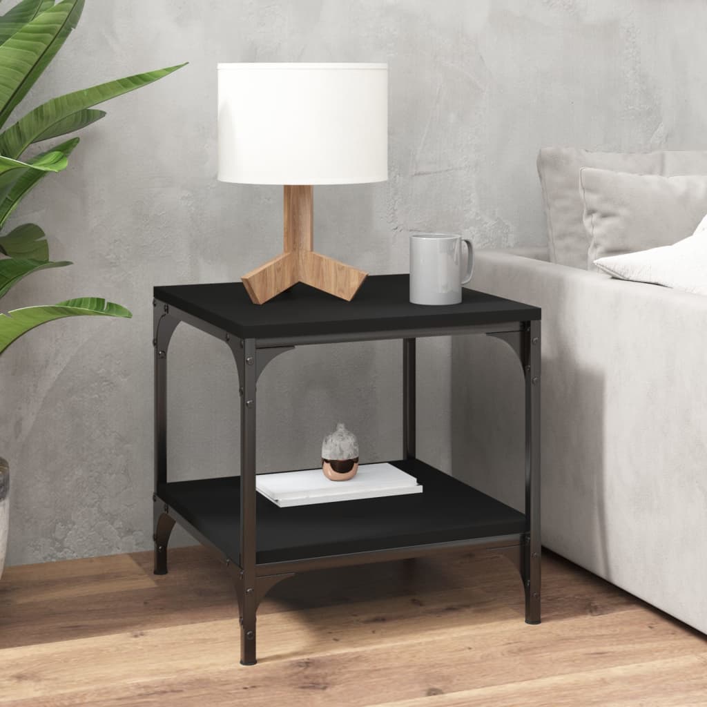 Side Table Black 40x40x40 cm Engineered Wood - Decor Base