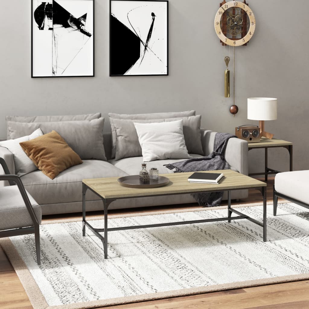 Coffee Table Sonoma Oak 100x50x35 cm Engineered Wood - Sid & Sam