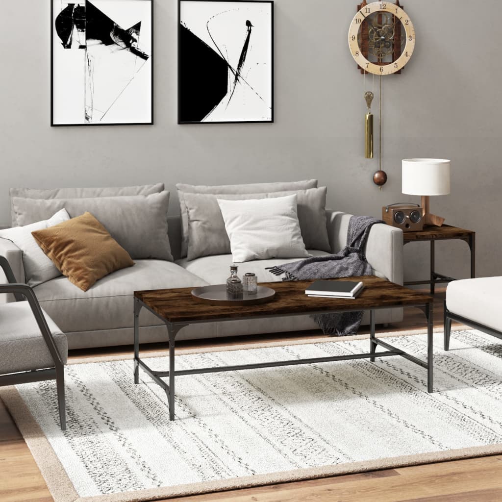 Coffee Table Smoked Oak 100x50x35 cm Engineered Wood - The Home Maker