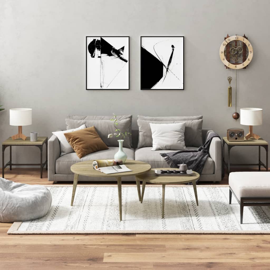 Side Tables 2 pcs Sonoma Oak 40x40x35 cm Engineered Wood - Unbeatable Bargains