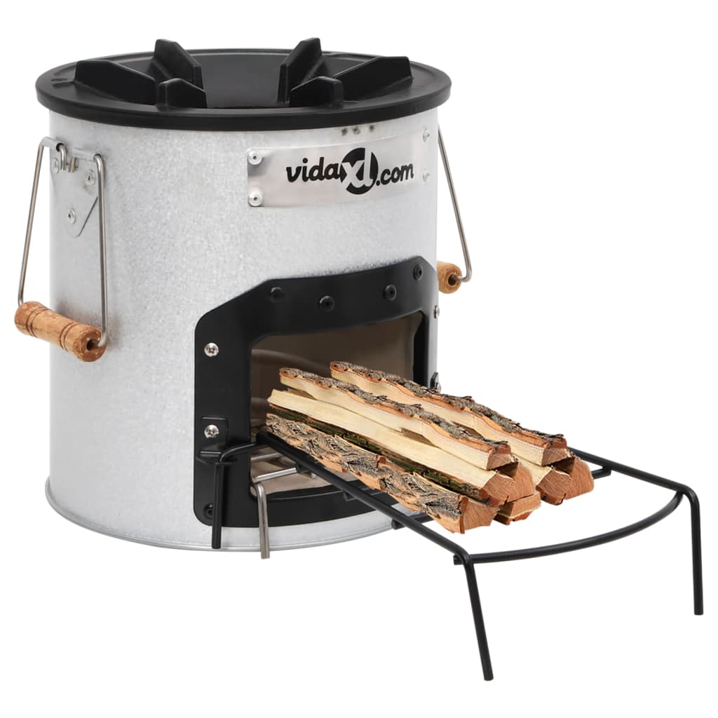 Camping Wood Stove Silver 45x25x26 cm Steel - Style and Chic