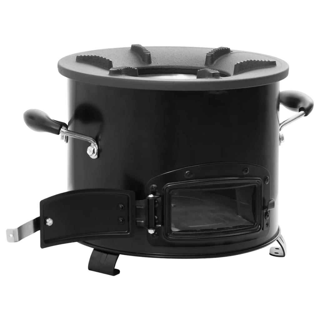 Camping Wood Stove Black 36x26x22.5 cm Metal - Unbeatable Bargains
