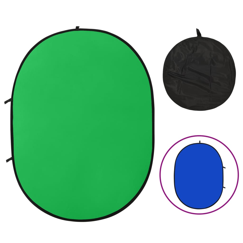2 in 1 Oval Studio Background Screen Green and Blue 200x150 cm - Millennium Furniture