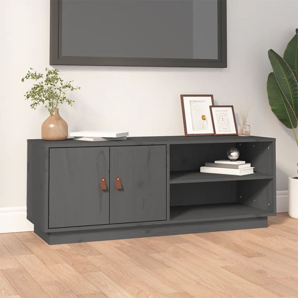 TV Cabinet Grey 105x34x40 cm Solid Wood Pine - Tyrell & Tyrell
