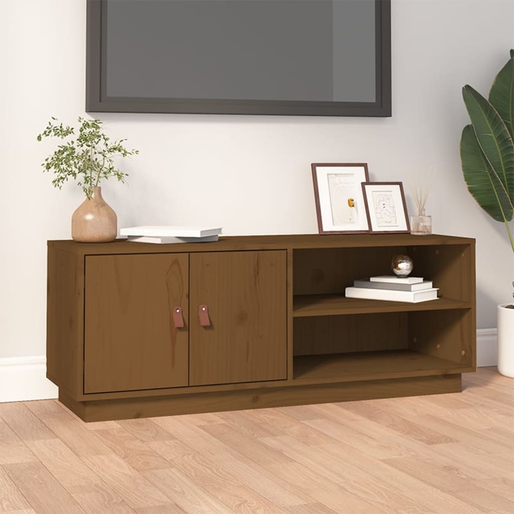 TV Cabinet Honey Brown 105x34x40 cm Solid Wood Pine - Sid & Sam