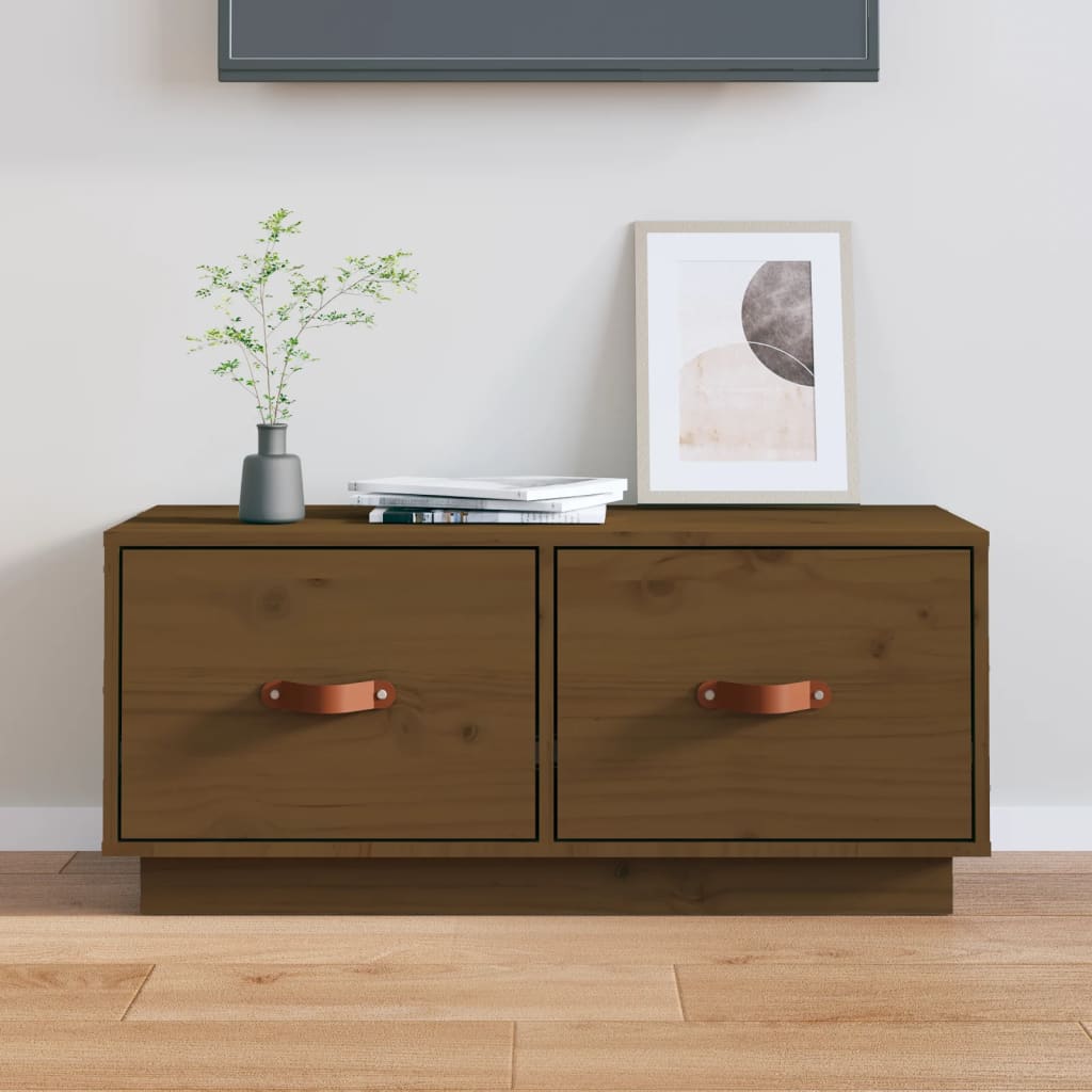 TV Cabinet Honey Brown 80x34x35 cm Solid Wood Pine - Tyrell & Tyrell