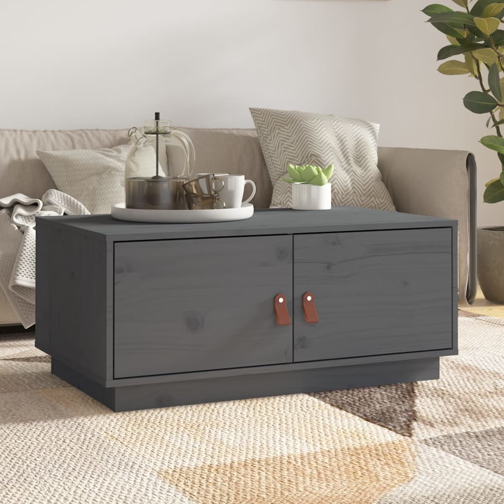Coffee Table Grey 80x50x35 cm Solid Wood Pine - Discount Dealers