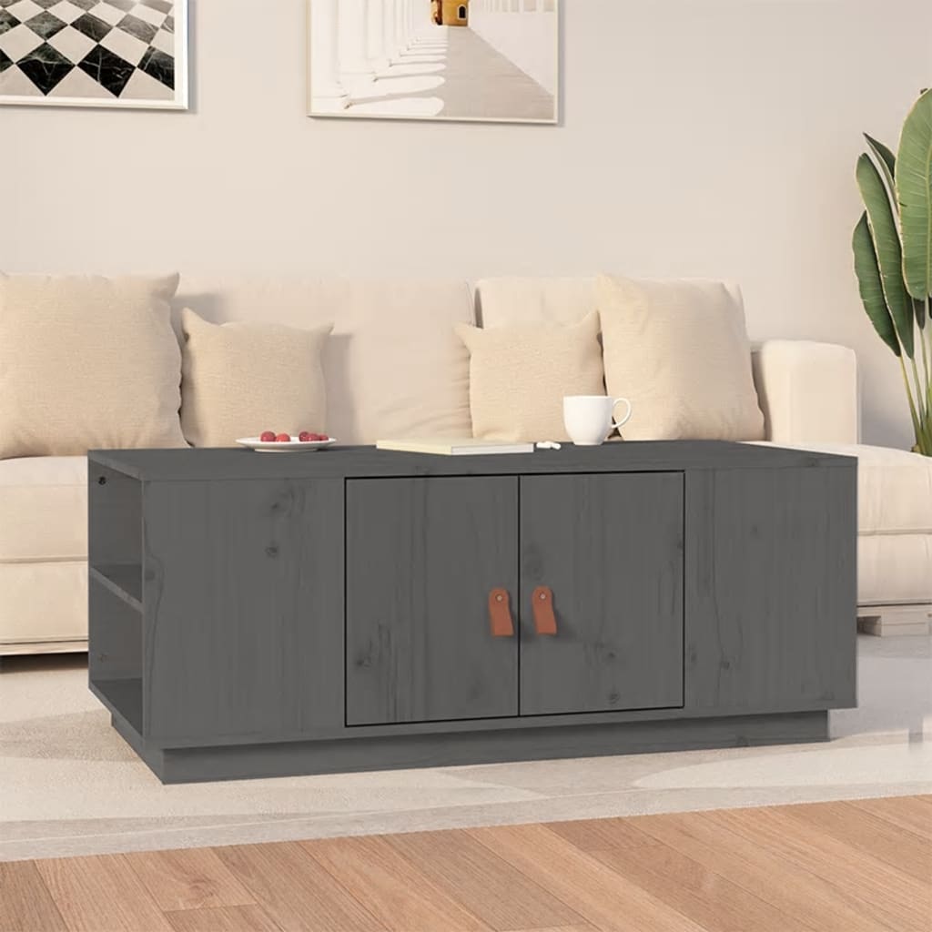 Coffee Table Grey 100x50x41 cm Solid Wood Pine - Tyrell & Tyrell