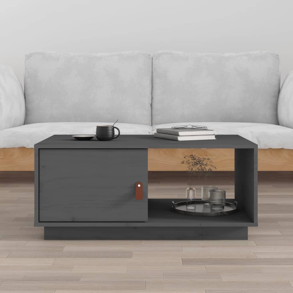 Coffee Table Grey 80x50x35.5 cm Solid Wood Pine - Tyrell & Tyrell