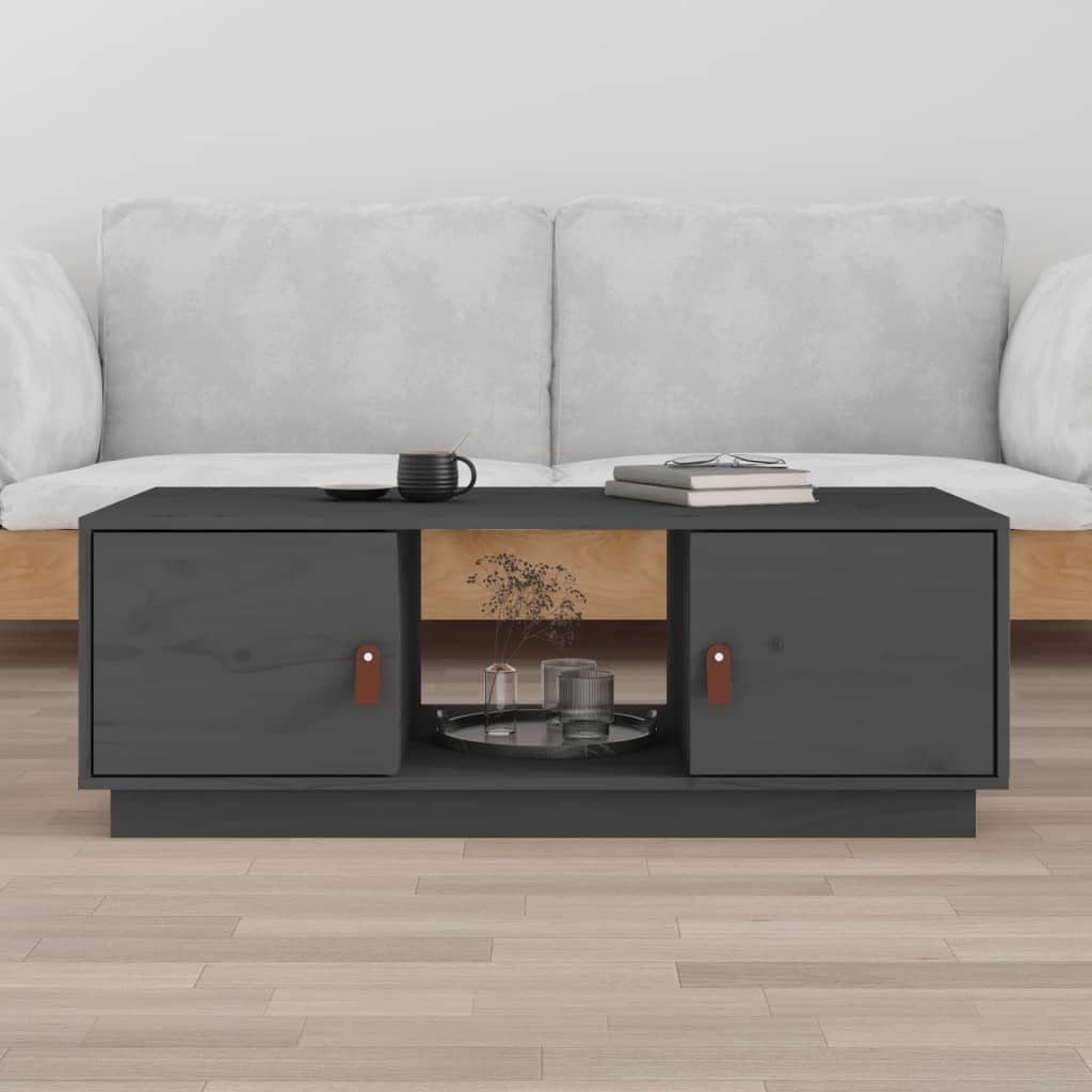 Coffee Table Grey 100x50x35 cm Solid Wood Pine - Sid & Sam