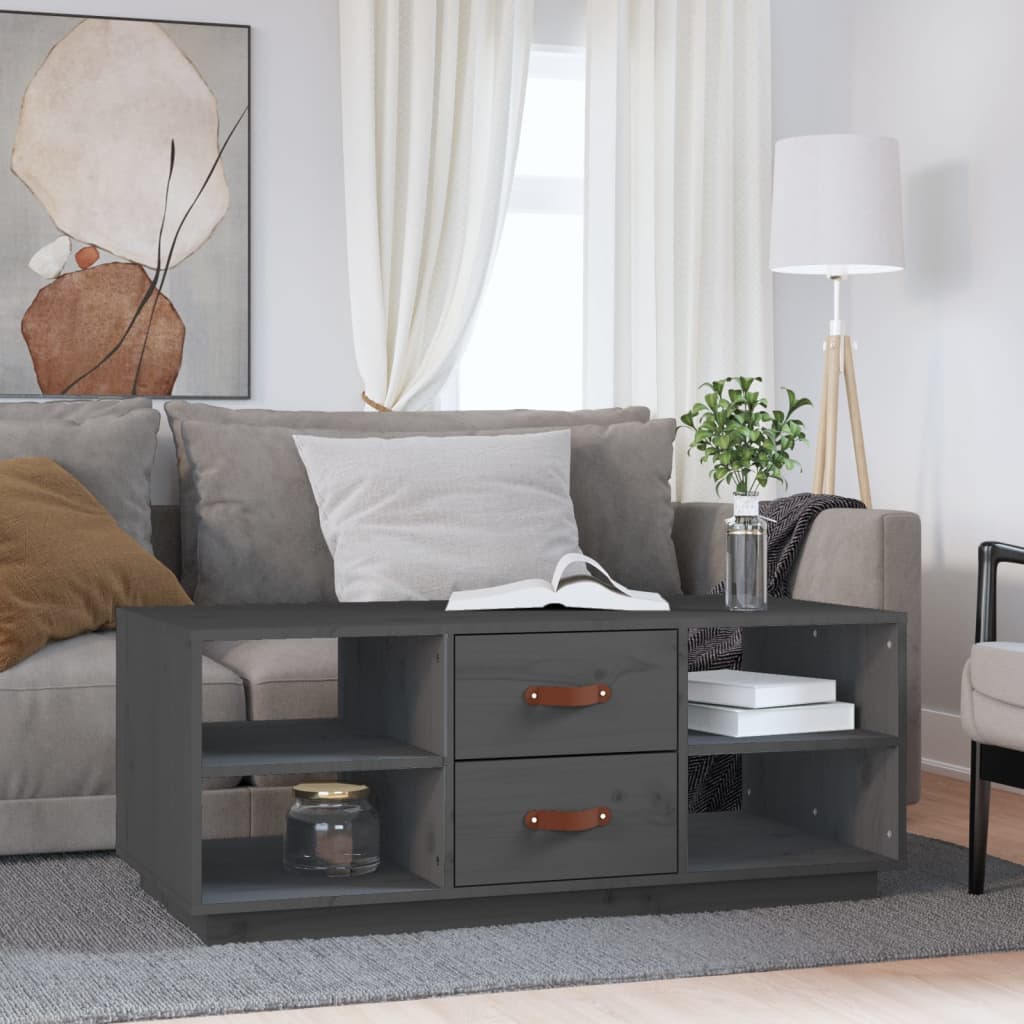 Coffee Table Grey 100x50x41 cm Solid Wood Pine - All Things Good