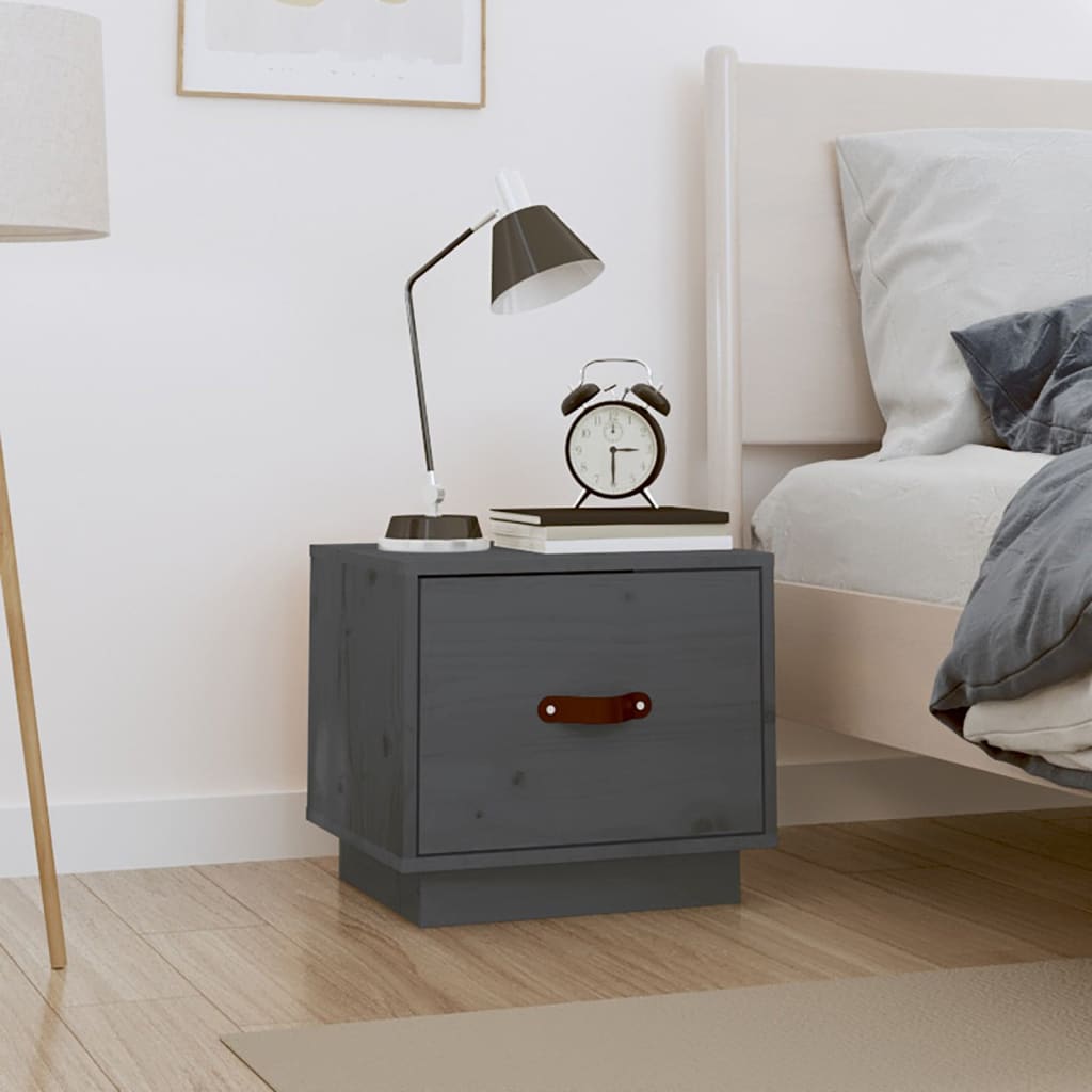 Bedside Table - SCOTT Nightstand Grey 40cm - Unbeatable Bargains
