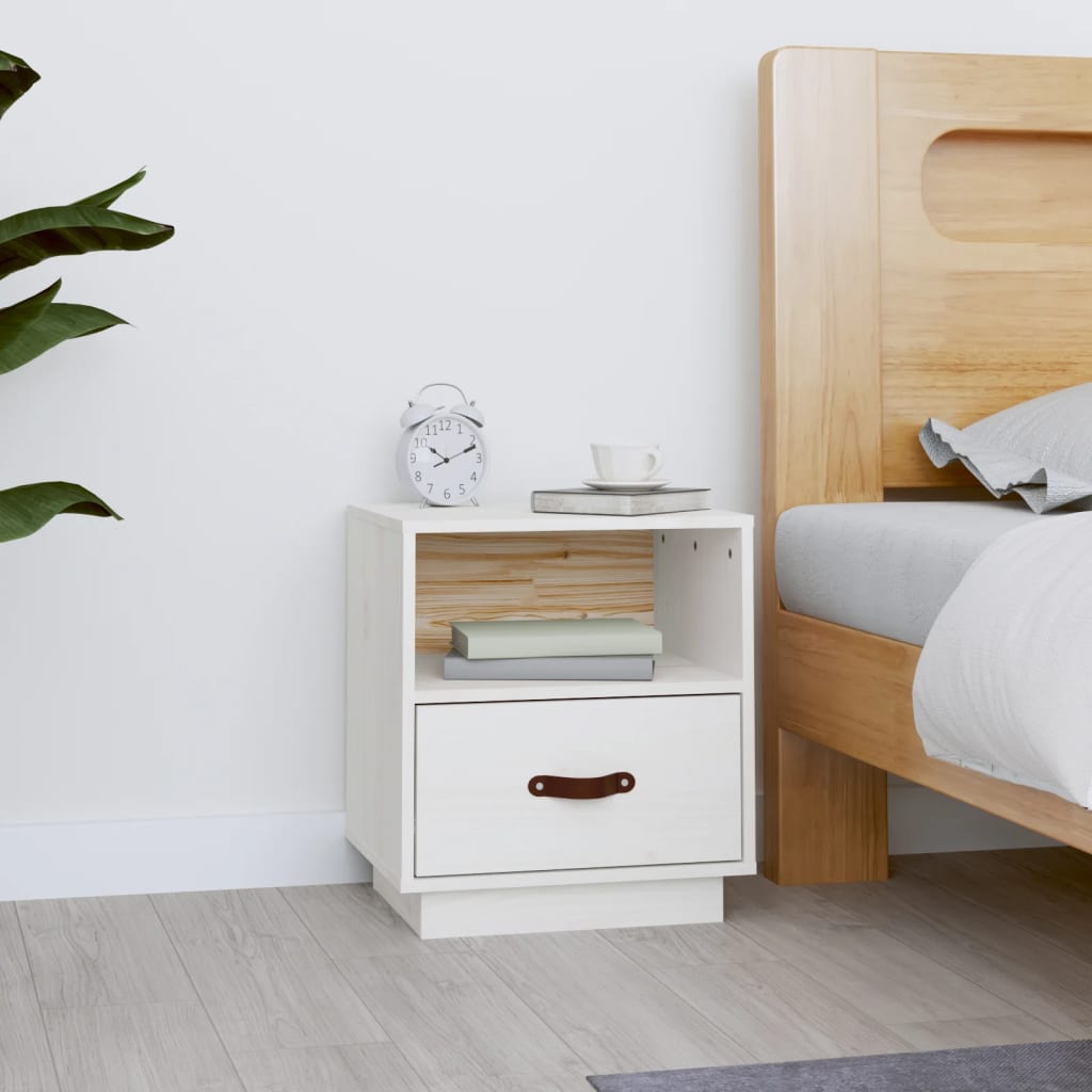 Bedside Table - SIENA Max Nightstand White 40cm - Tyrell & Tyrell