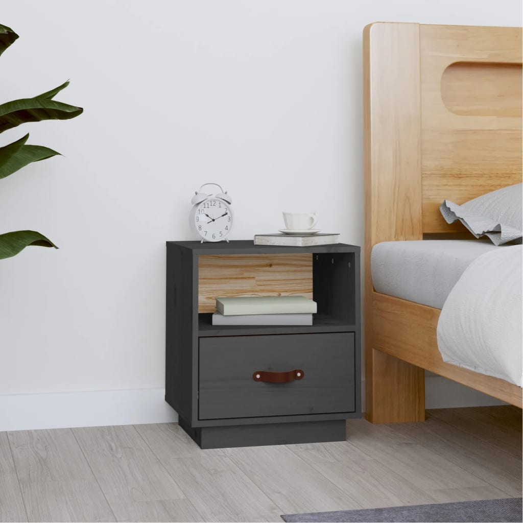 Bedside Table - SIENA Joe Nightstand Grey 40cm - Discount Dealers