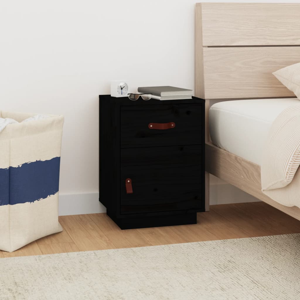 Bedside Table - SALEM Sam Nightstand Black 40cm - Unbeatable Bargains