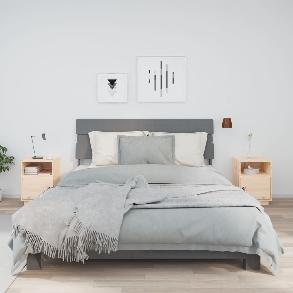 Bedside Table - SALEM Serifos 2 Piece Nightstand Natural 40cm - Millennium Furniture