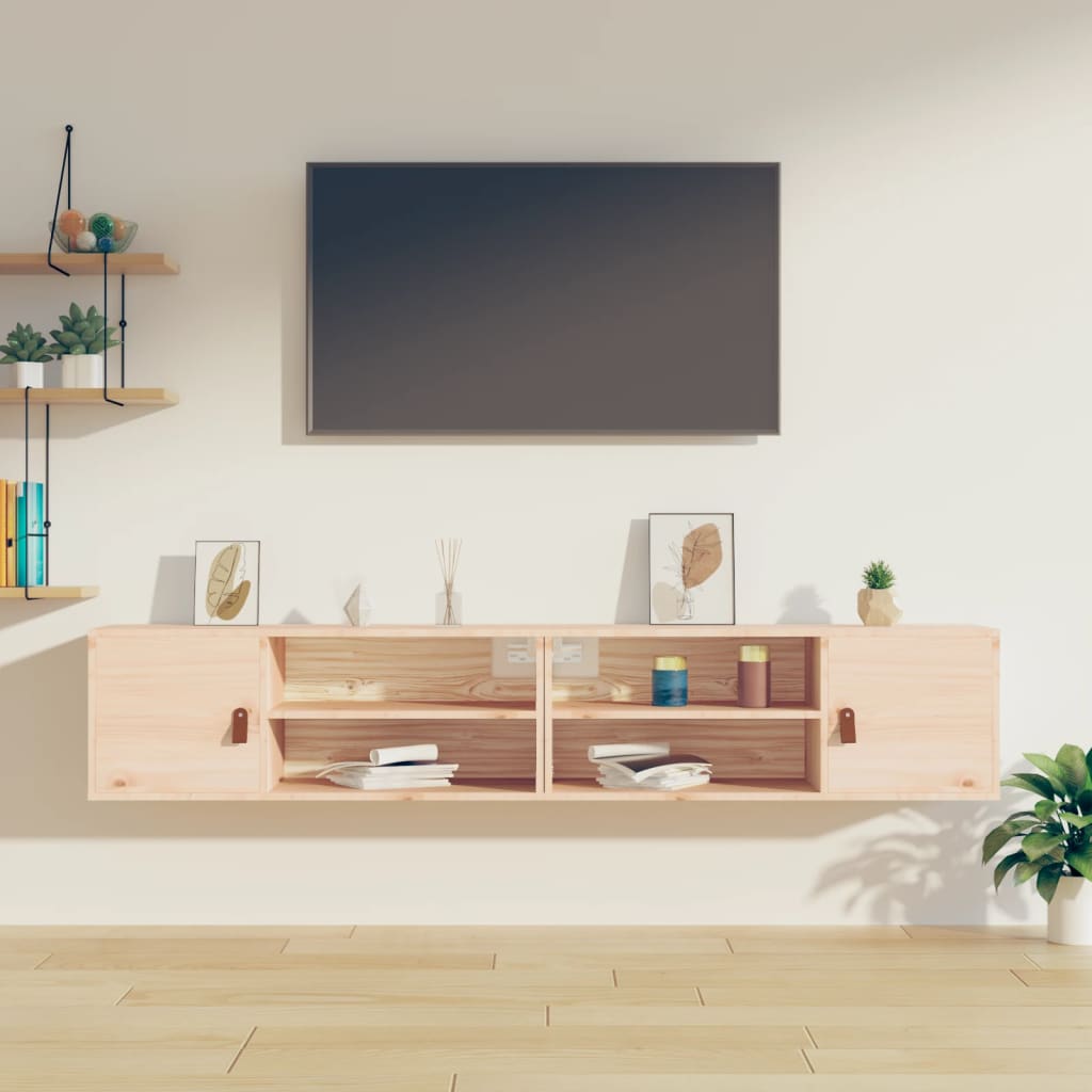 Wall Cabinets 2 pcs 80x30x30 cm Solid Wood Pine - The Home Maker