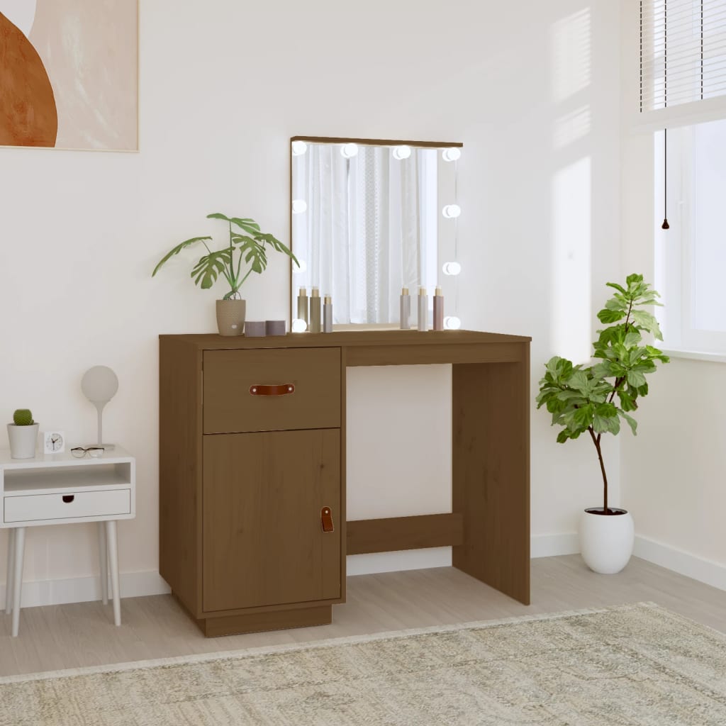 Dressing Table - CHIMA Dresser Honey Brown 95cm - Millennium Furniture