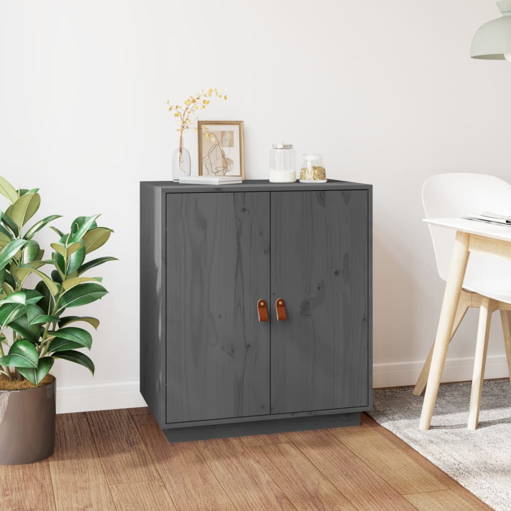 Sideboard Grey 65,5x40x75 cm Solid Wood Pine - Direct Imports