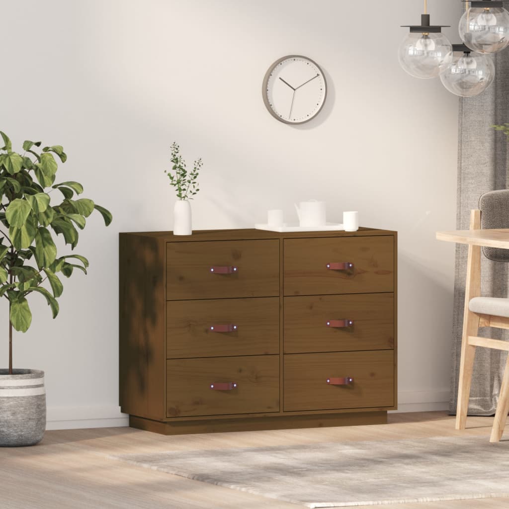 Sideboard Honey Brown 100x40x75 cm Solid Wood Pine - Casper Homes