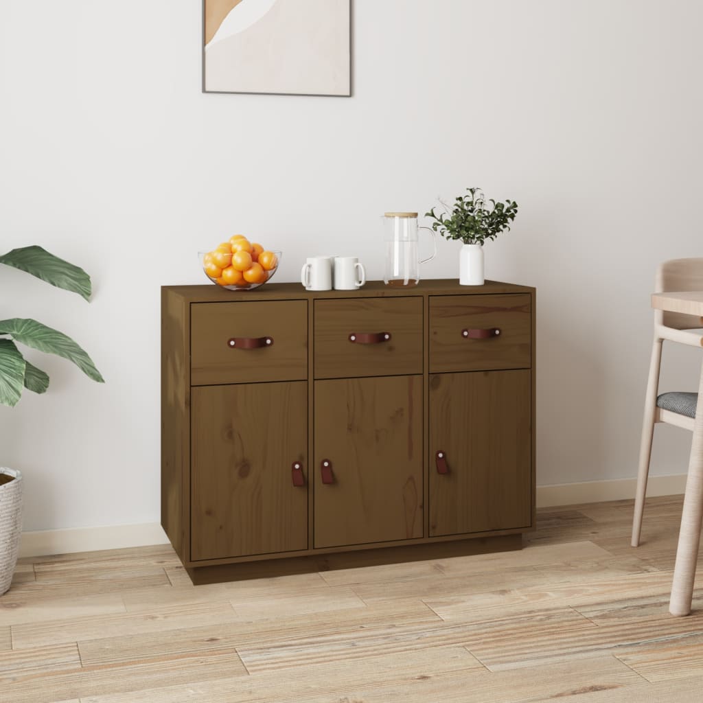 Sideboard Honey Brown 100x40x75 cm Solid Wood Pine - Millennium Furniture