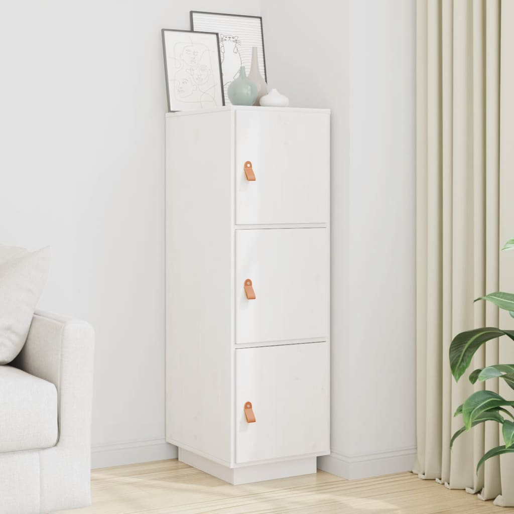 Highboard White 34x40x108.5 cm Solid Wood Pine - Merkel Designers